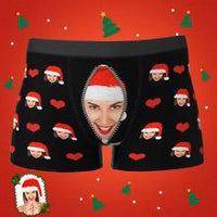 Custom Love Heart Girlfriend Face Boxer Brief Christmas Gifts For Him