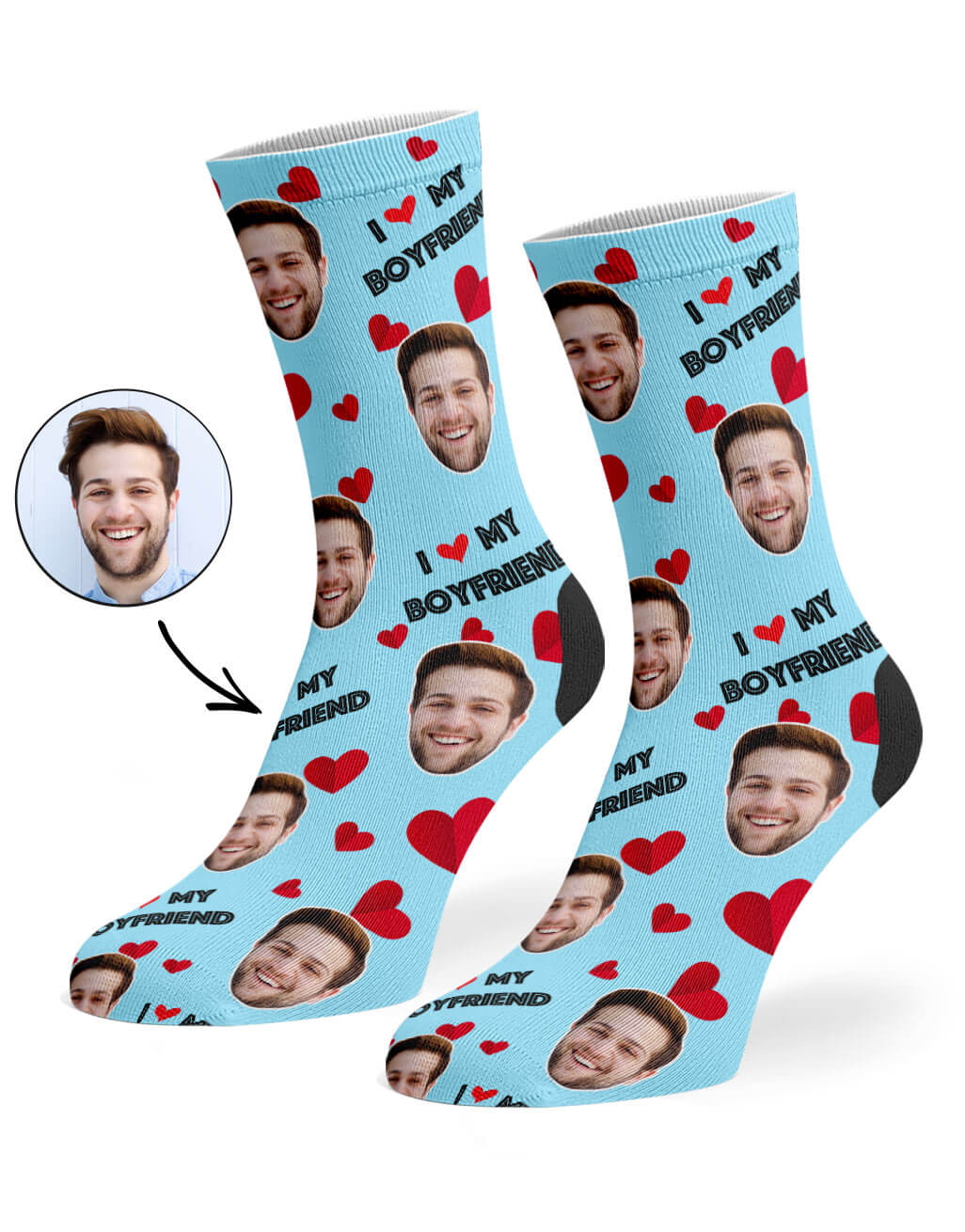 I Love My Boyfriend Custom Socks