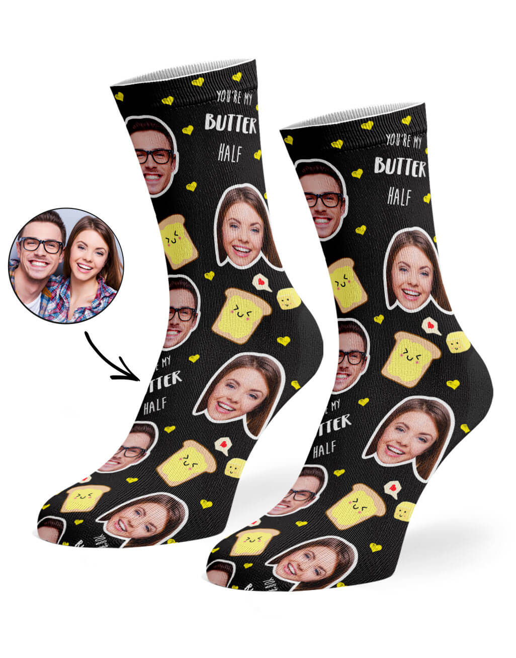 You're My Butter Half Custom Socks