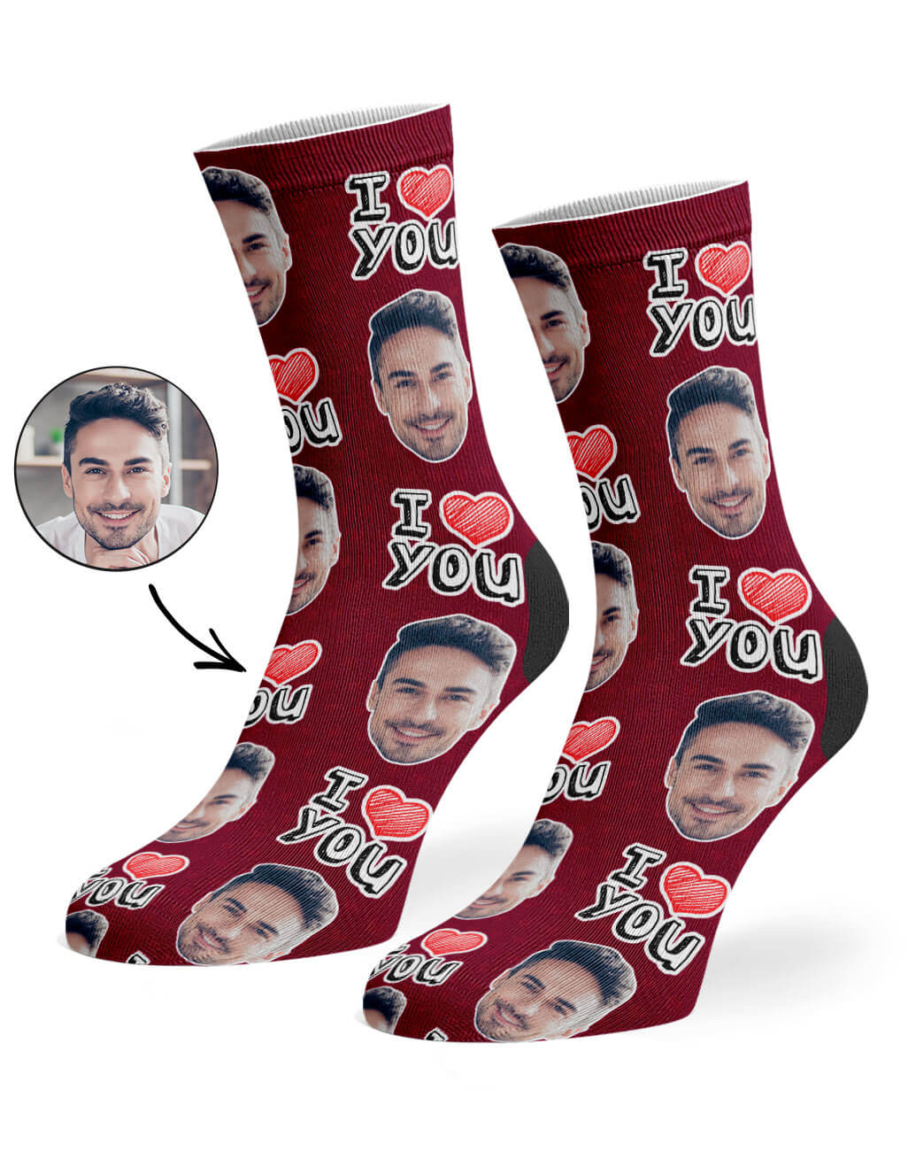 I Heart You Custom Socks