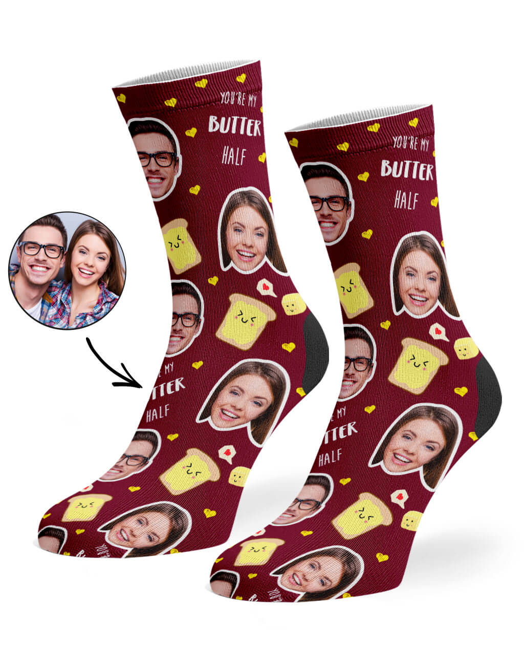 You're My Butter Half Custom Socks