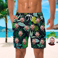 Men's Custom Face Beach Trunks All Over Print Photo Shorts - Cool Handsome