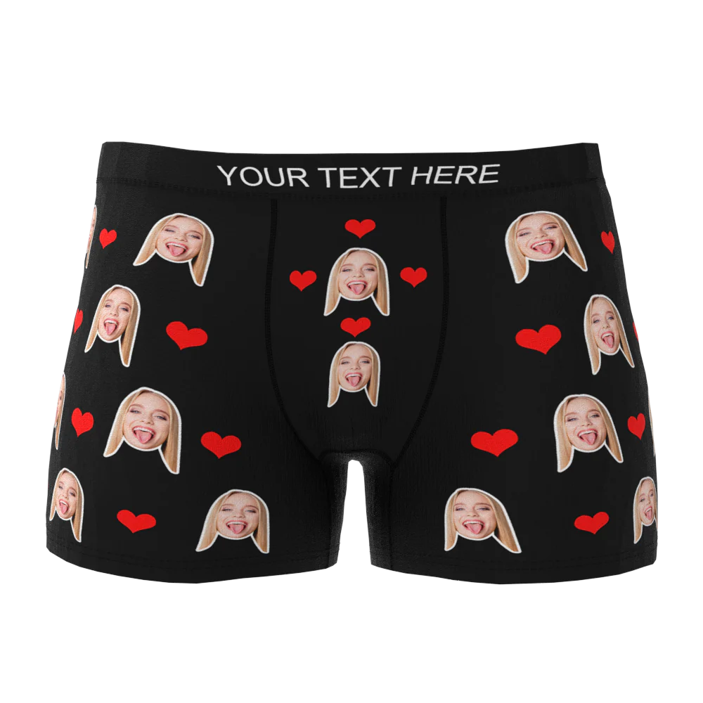 Men's Face Underwear 3D Online Preview Heart Boxer Briefs Funny Gift For Him