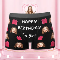 Custom Face Boxers Briefs Happy Birthday Personalized Photo Underwear Birthday Gift for Him