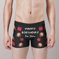 Custom Face Boxers Briefs Happy Birthday Personalized Photo Underwear Birthday Gift for Him