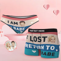 Custom Face My Babe Couple Underwear Design Your Own Personalized Underwear Valentine's Day Gift