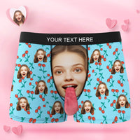 Custom Face Underwear Personalized Magnetic Tongue Underwear Cherry Valentine's Day Gifts for Couple