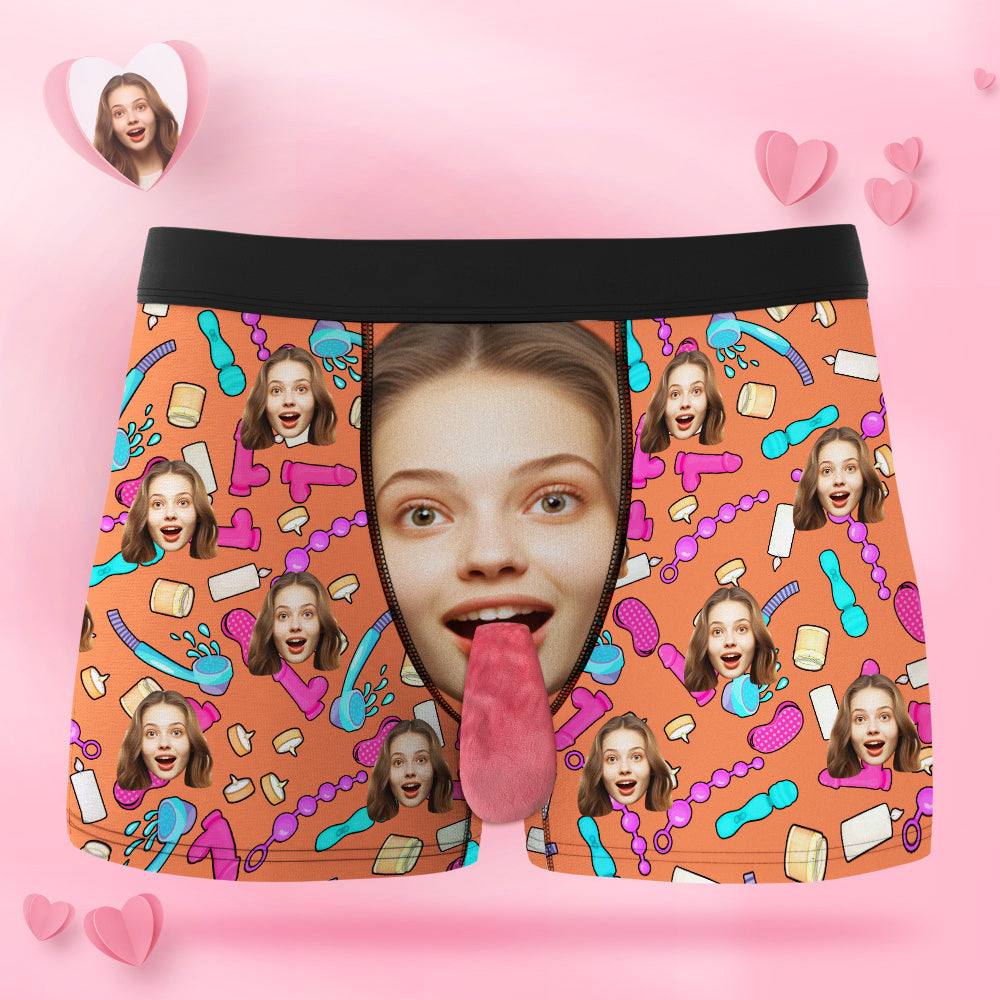 Custom Face Underwear Personalized Magnetic Tongue Underwear Valentine's Gifts for Lover