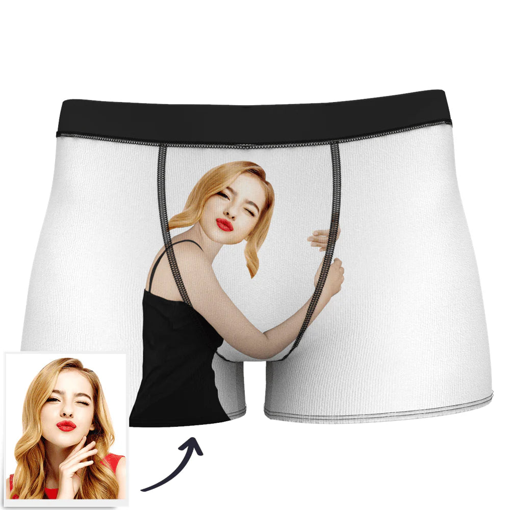 Custom Love Hug Boxer Shorts Personalized Boxers Briefs with Picture