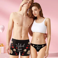 Custom Face Couple Matching Underwear I Licked It Personalized Funny Underwear Gift for Lovers