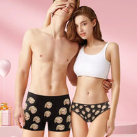 Custom Couple's Face Couple Matching Underwear Personalized Funny Underwear Gift for Lovers