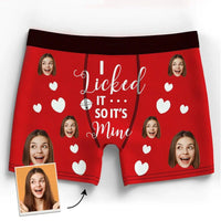 Men's Customized Face Boxer It's Mine 3D Online Preview Unique Gift For Him