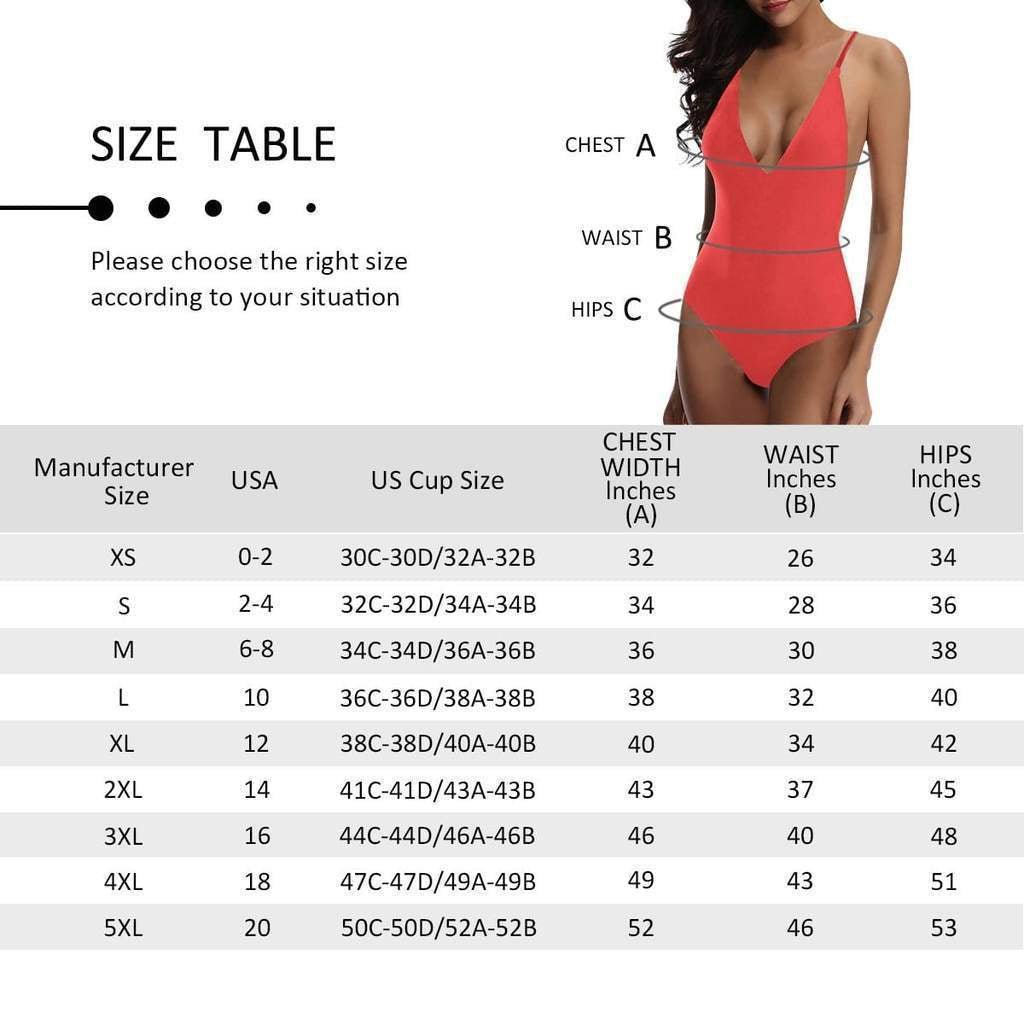 Custom Face V-Neck Bikini Women's Photo One Piece Swimsuit Women's Gifts - Leaves & Flowers