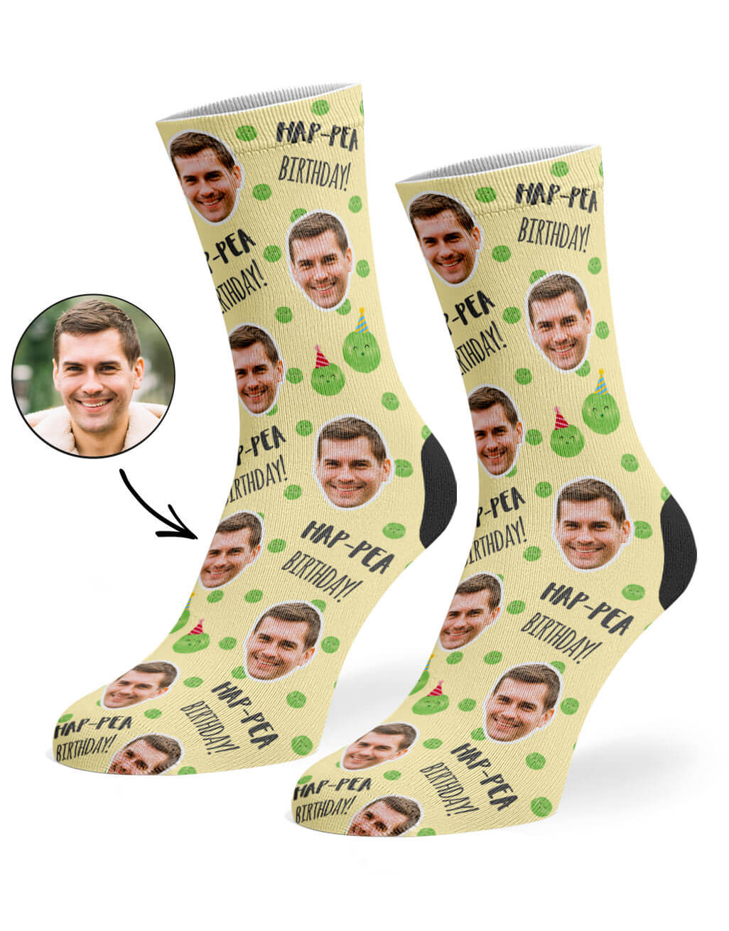 Hap-Pea Birthday Custom Socks