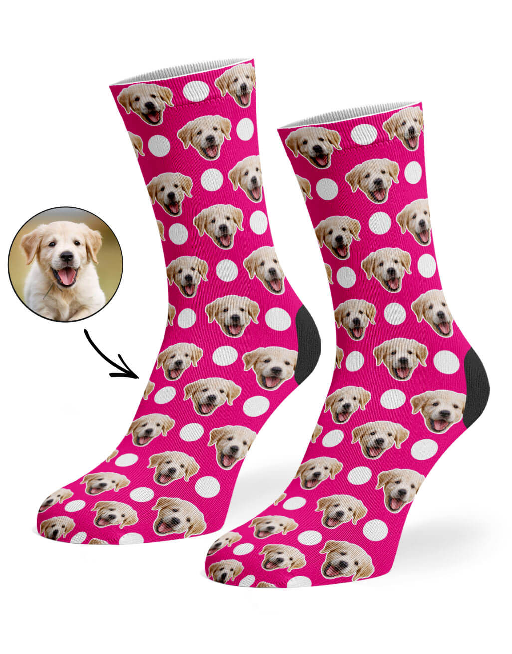 Polka Dog Custom Socks