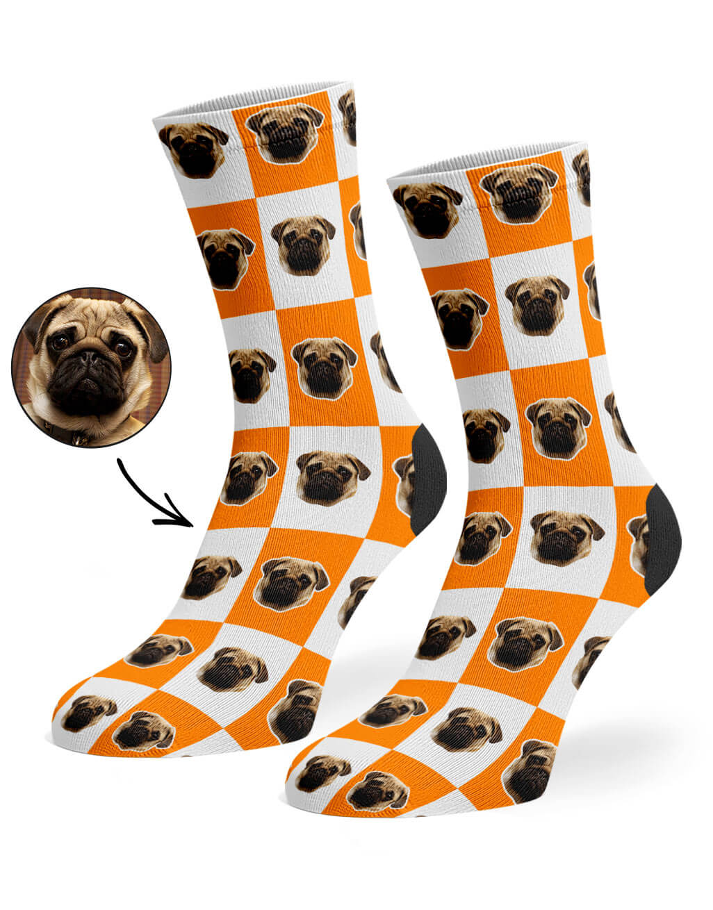 Chequered Dog Custom Socks