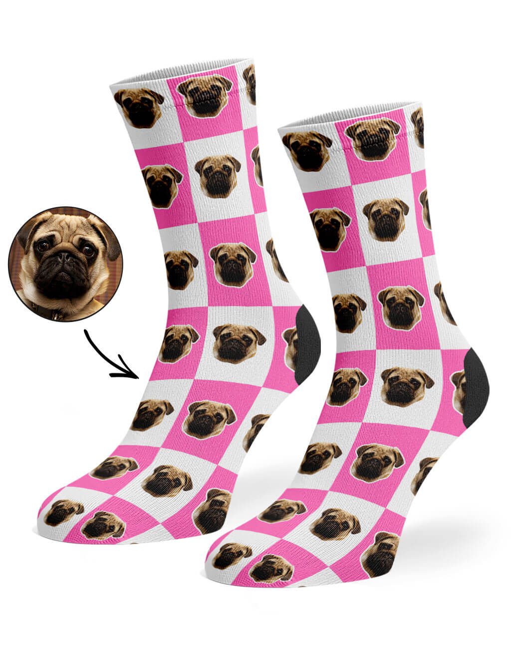 Chequered Dog Custom Socks