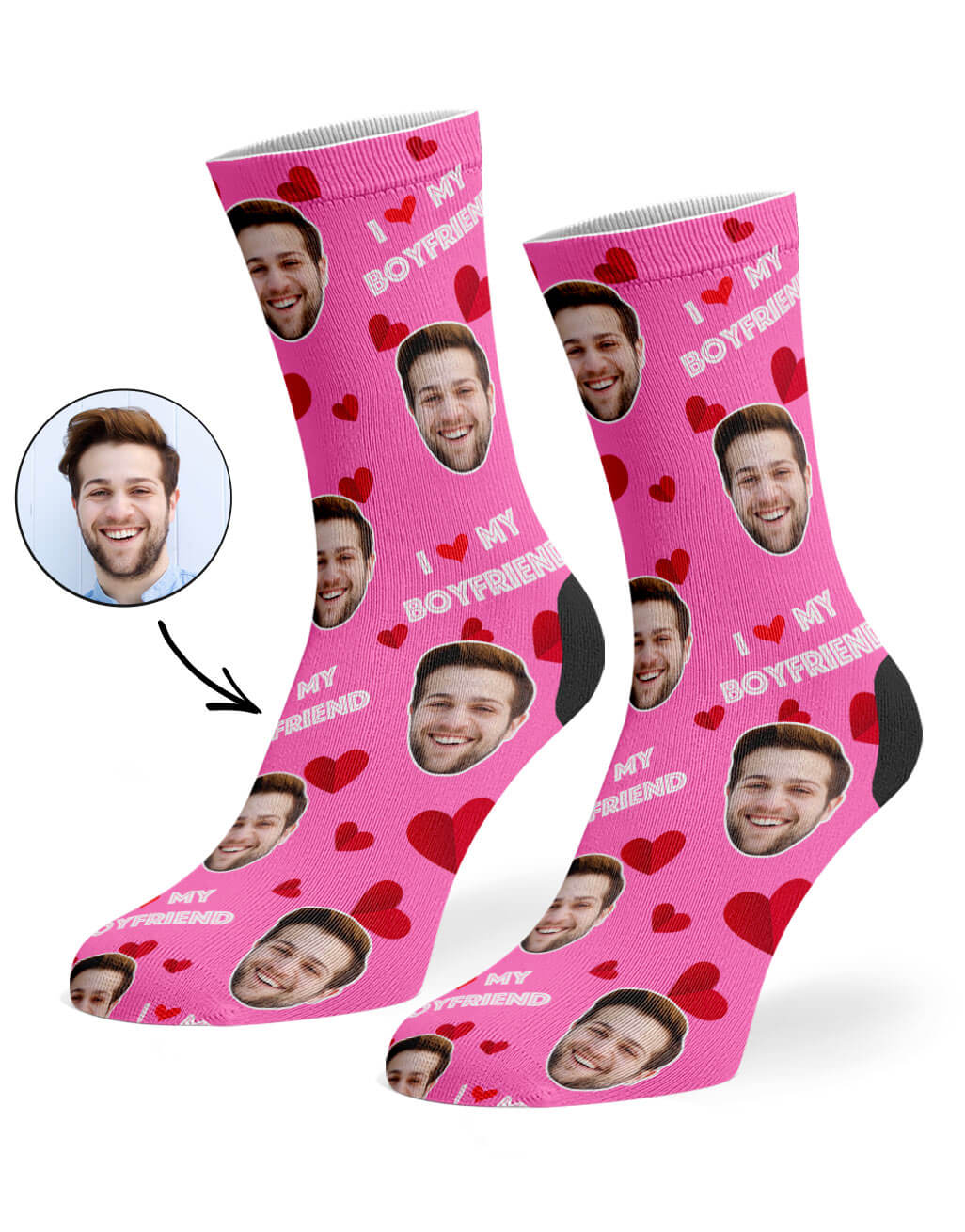 I Love My Boyfriend Custom Socks