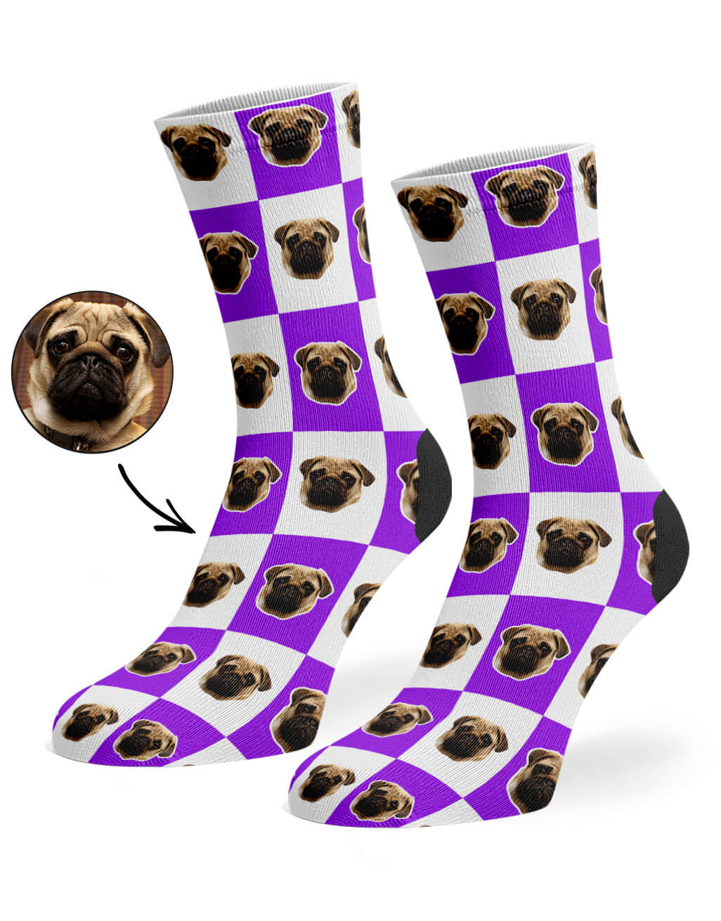 Chequered Dog Custom Socks