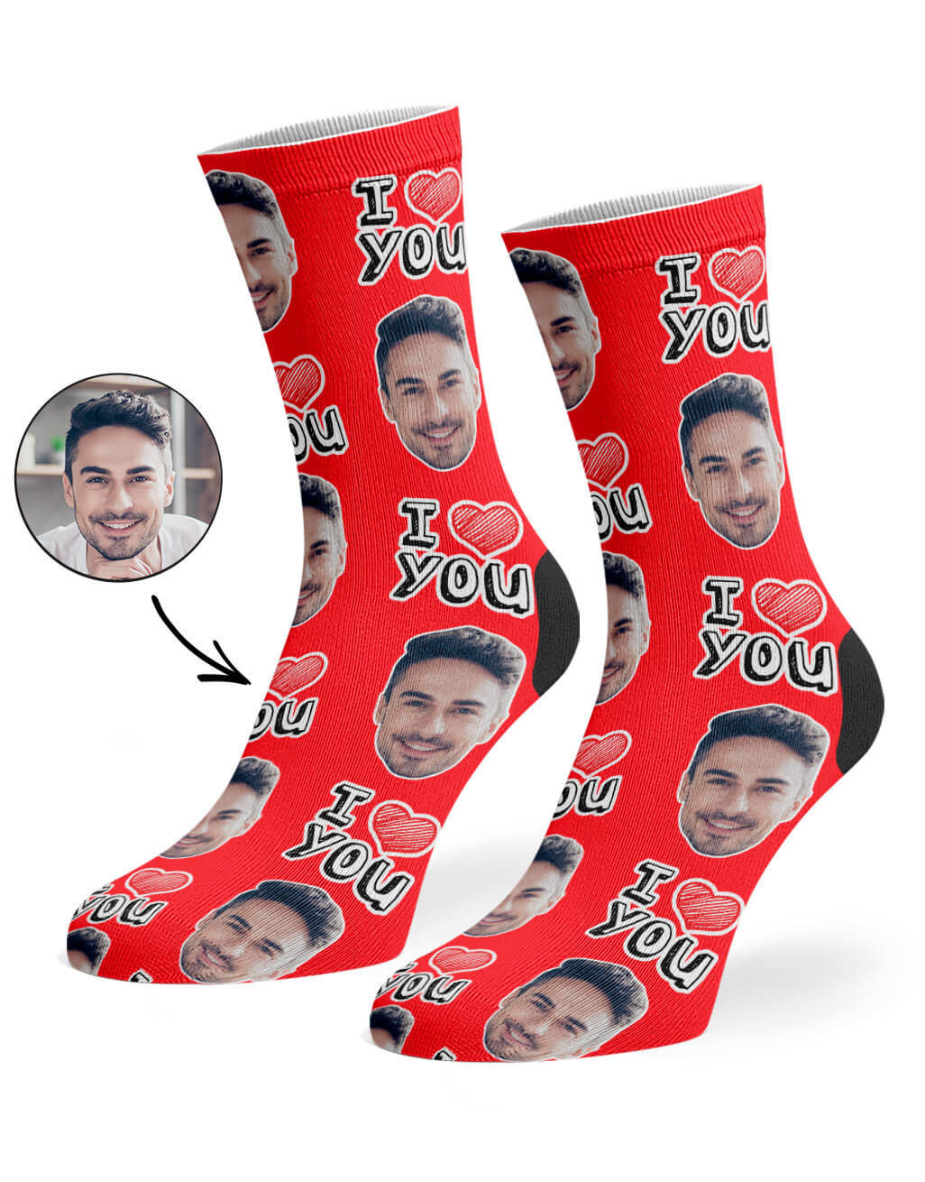 I Heart You Custom Socks