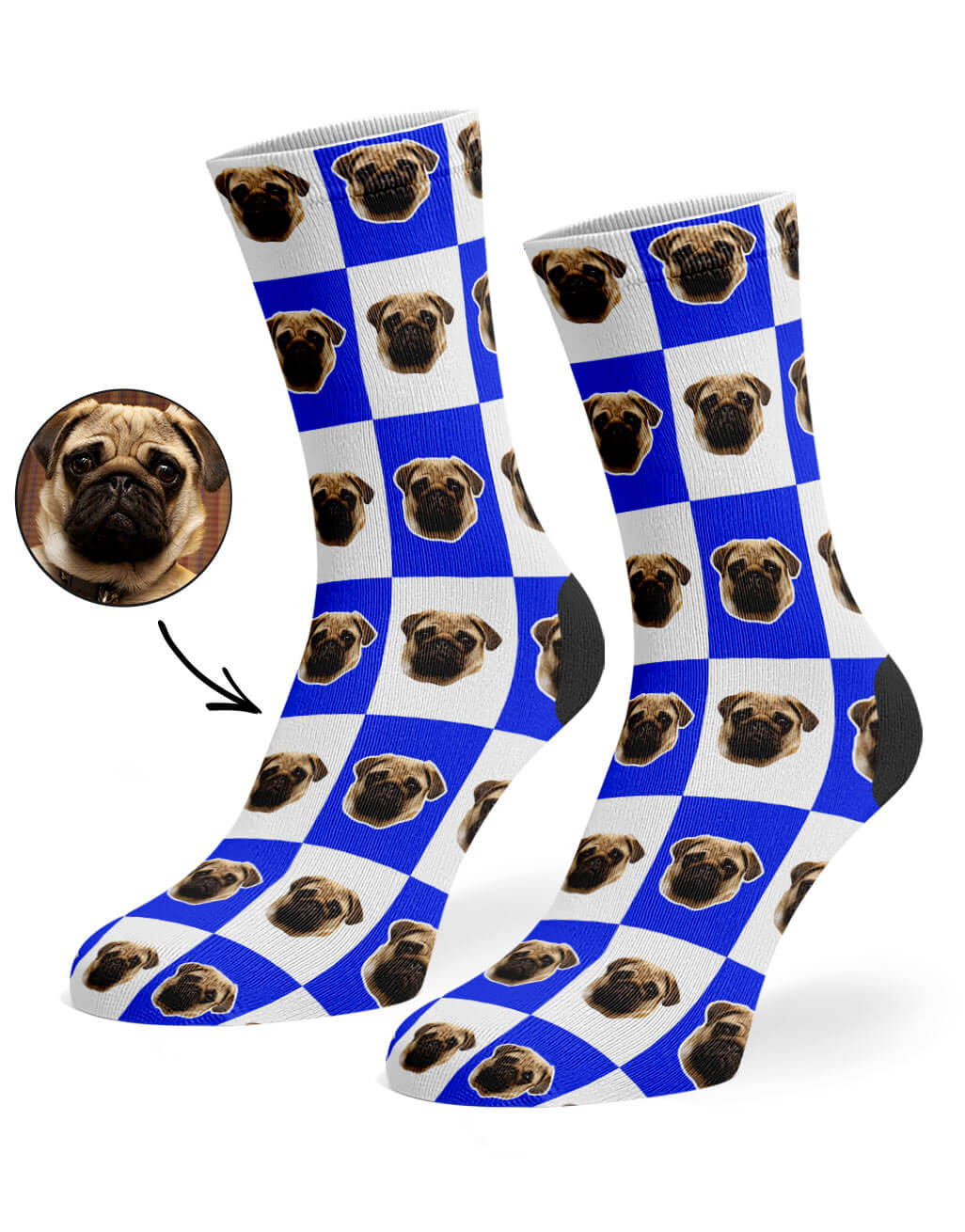 Chequered Dog Custom Socks