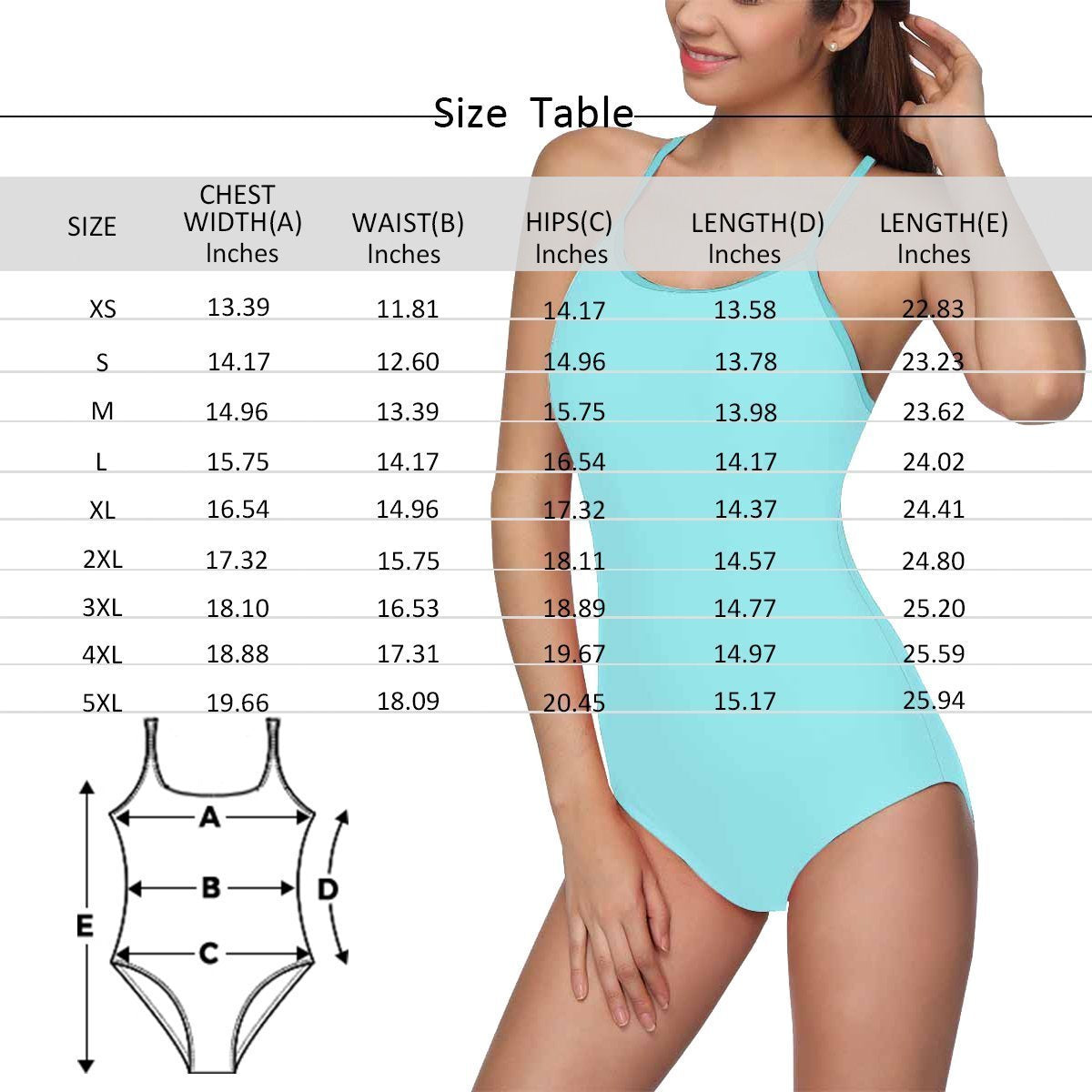 Custom Face Swimwear Women's Photo Slip One Piece Swimsuit - Green Background