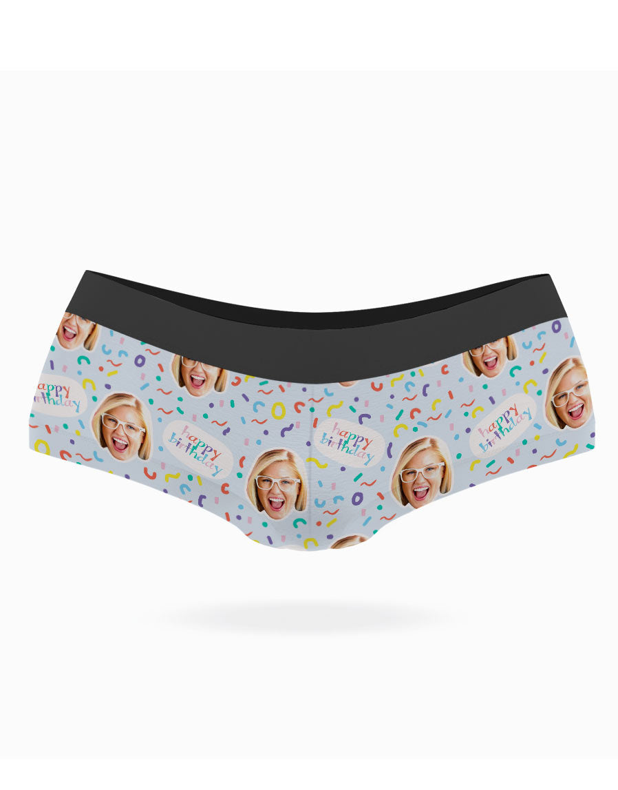 Happy Birthday Face Custom Panties