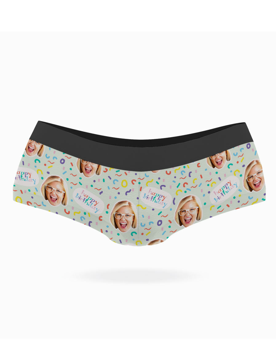 Happy Birthday Face Custom Panties