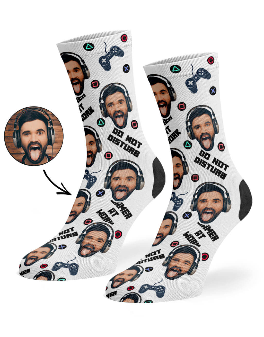 Gamer Face Custom Socks