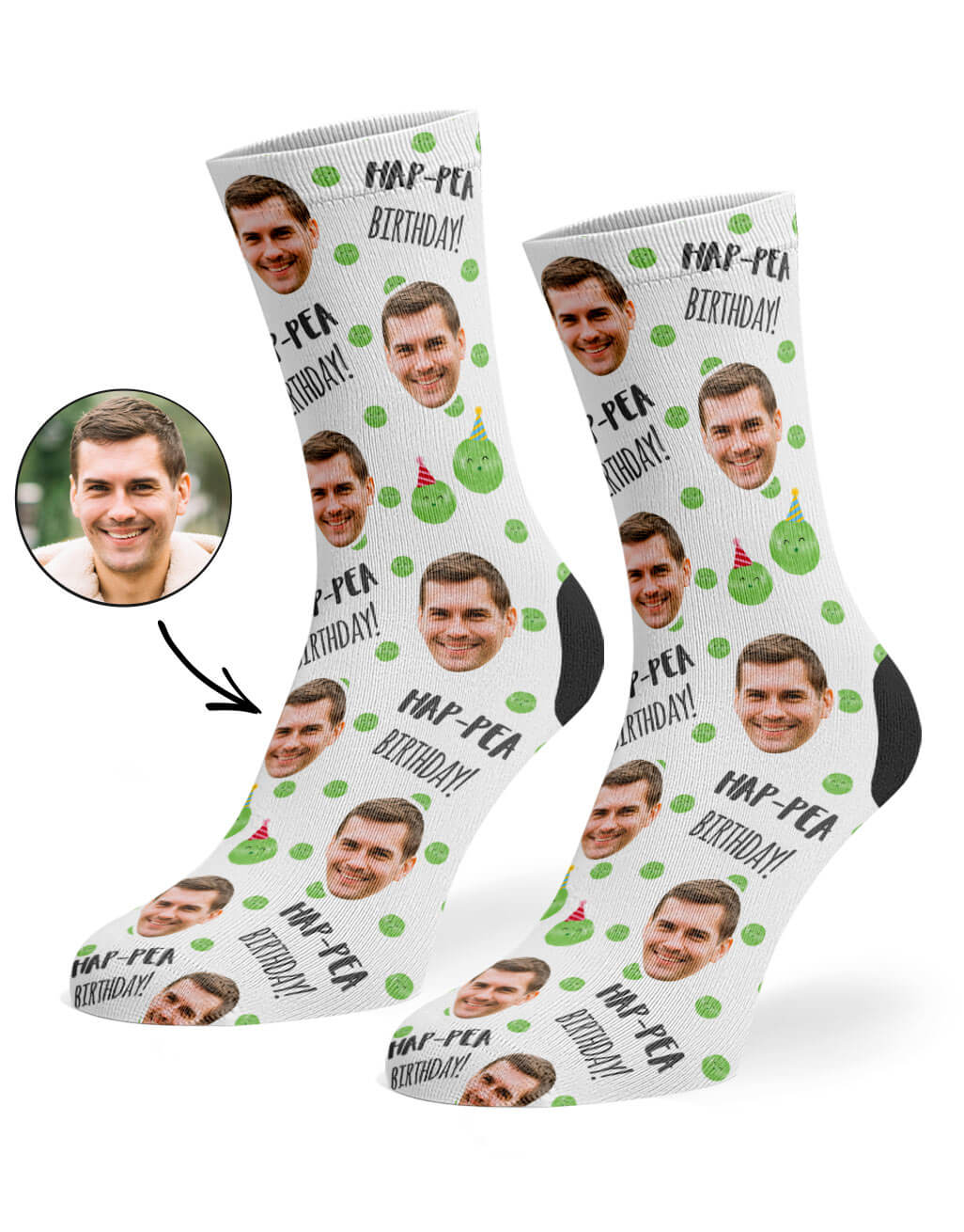 Hap-Pea Birthday Custom Socks