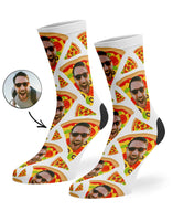 Pizza My Face Custom Socks