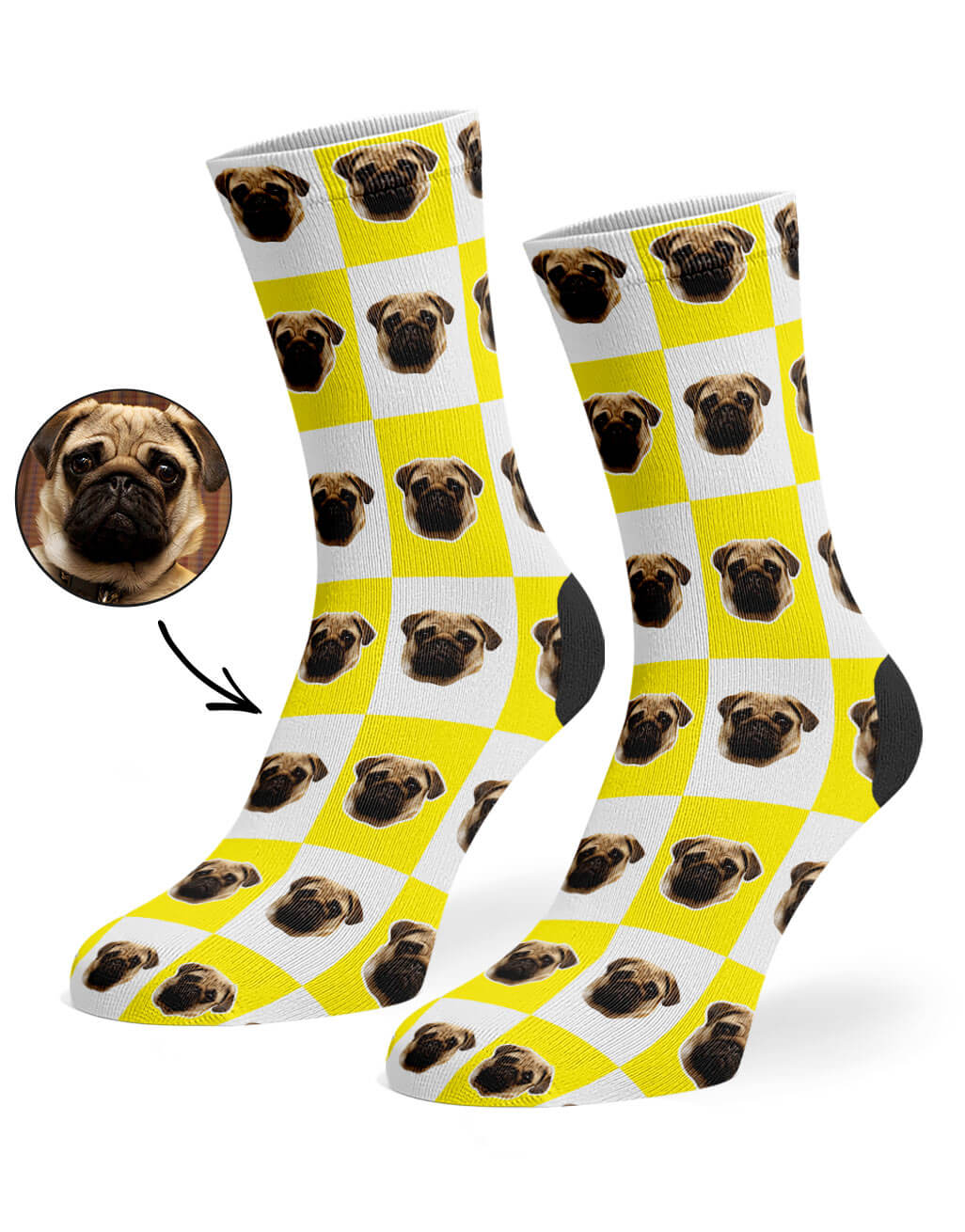 Chequered Dog Custom Socks