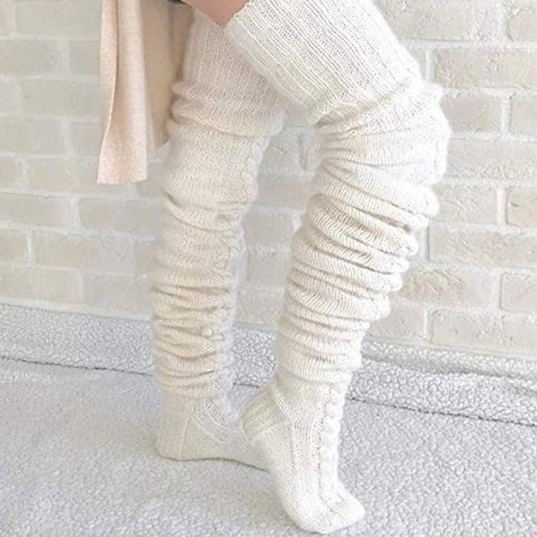 Knitted Over The Knee Socks Women Winter Leg Warmers Over Knee Thick Leg Warmers