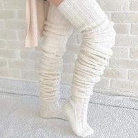 Knitted Over The Knee Socks Women Winter Leg Warmers Over Knee Thick Leg Warmers