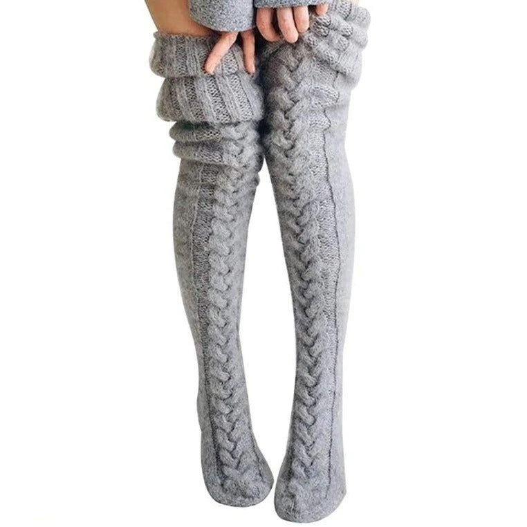 Knitted Over The Knee Socks Women Winter Leg Warmers Over Knee Thick Leg Warmers