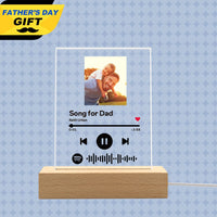 Father's Day Spotify Plaque Night Lamp With Stand Personalised Gifts for Dad