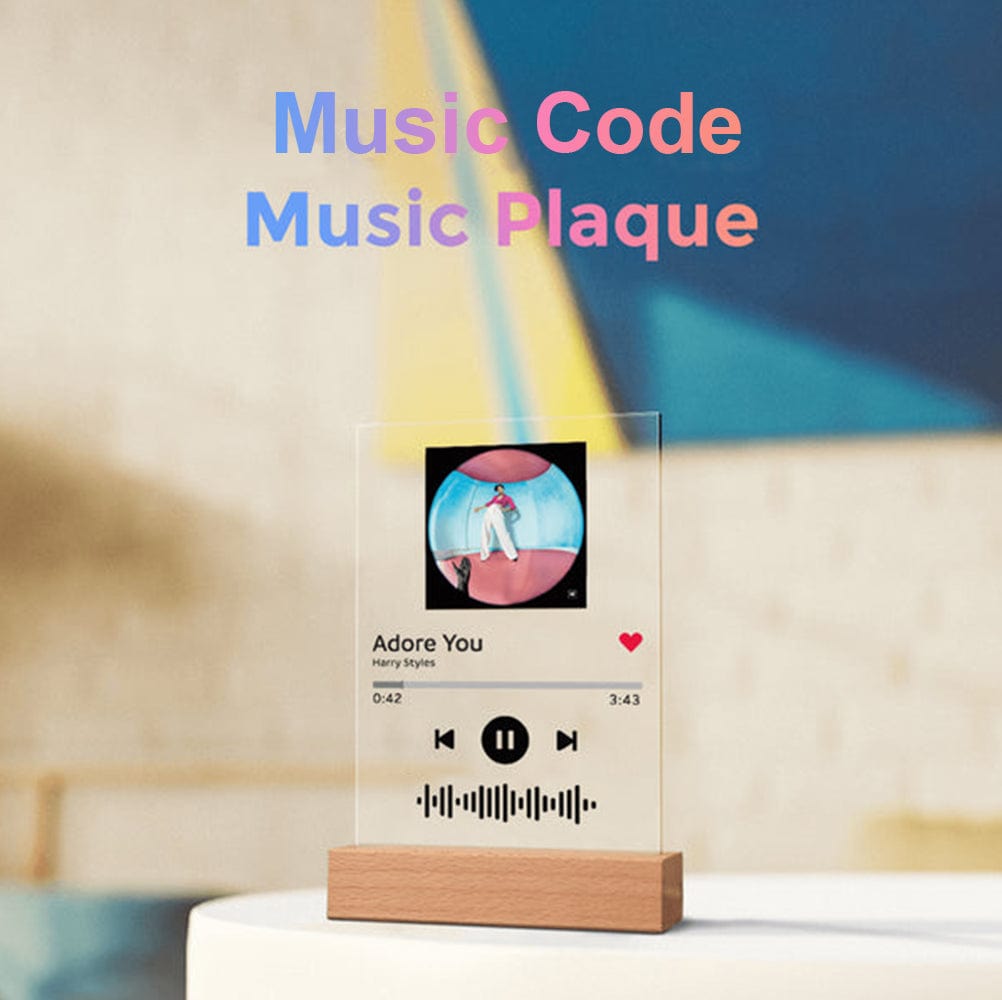 Giftlab Music Code Art Glass Album Cover Custom Music Plaque Anniversary Gift For Boyfriend