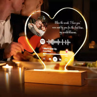 Couples Music Plaque Custom Wedding Plaque Heart Spotify Code Music Night Light