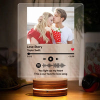 Personalized Spotify Code Plaque Night Lamp With Stand Gift For Girlfriend