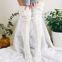 Knitted Over The Knee Socks Women Winter Leg Warmers Over Knee Thick Leg Warmers