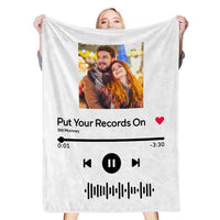 Spotify Code Blanket Custom Bedding Gifts For Girlfriend Valentines Day Gifts