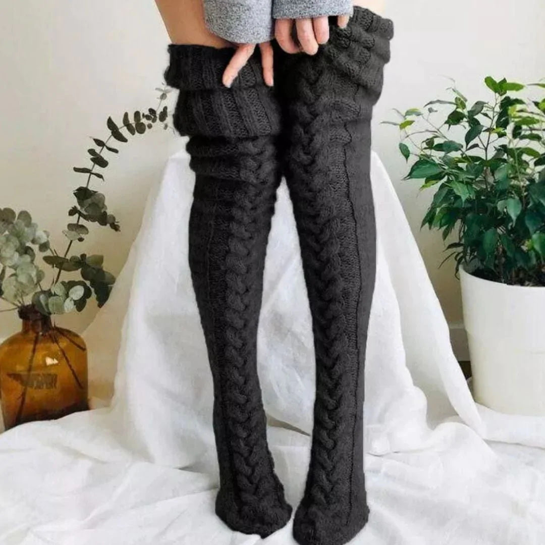 Knitted Over The Knee Socks Women Winter Leg Warmers Over Knee Thick Leg Warmers