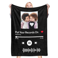 Spotify Code Blanket Custom Blankets Valentines Day Gifts  For Girlfriend