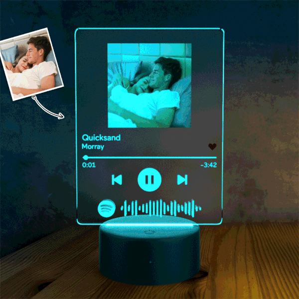 Custom Photo Spotify Plaque Lamp Christmas Gifts for Family - 7 Colors