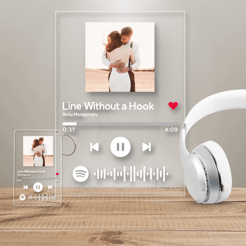 Spotify Art Glass Album Cover Custom Music Plaque Christmas Gift For Couple