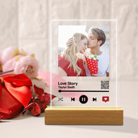 Custom QR Code Plaque with Photo Valentine's Day Gifts for Couple