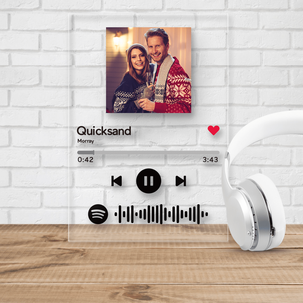 Spotify Art Glass Album Cover Custom Music Plaque Christmas Gift For Couple