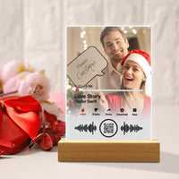 Personalised Photo Plaques with QR Code Wooden Stand Valentine's Day Gifts for Her