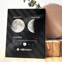 Custom Spotify Plaque Acrylic Moon Plaque Valentine's Day Gifts For Couple