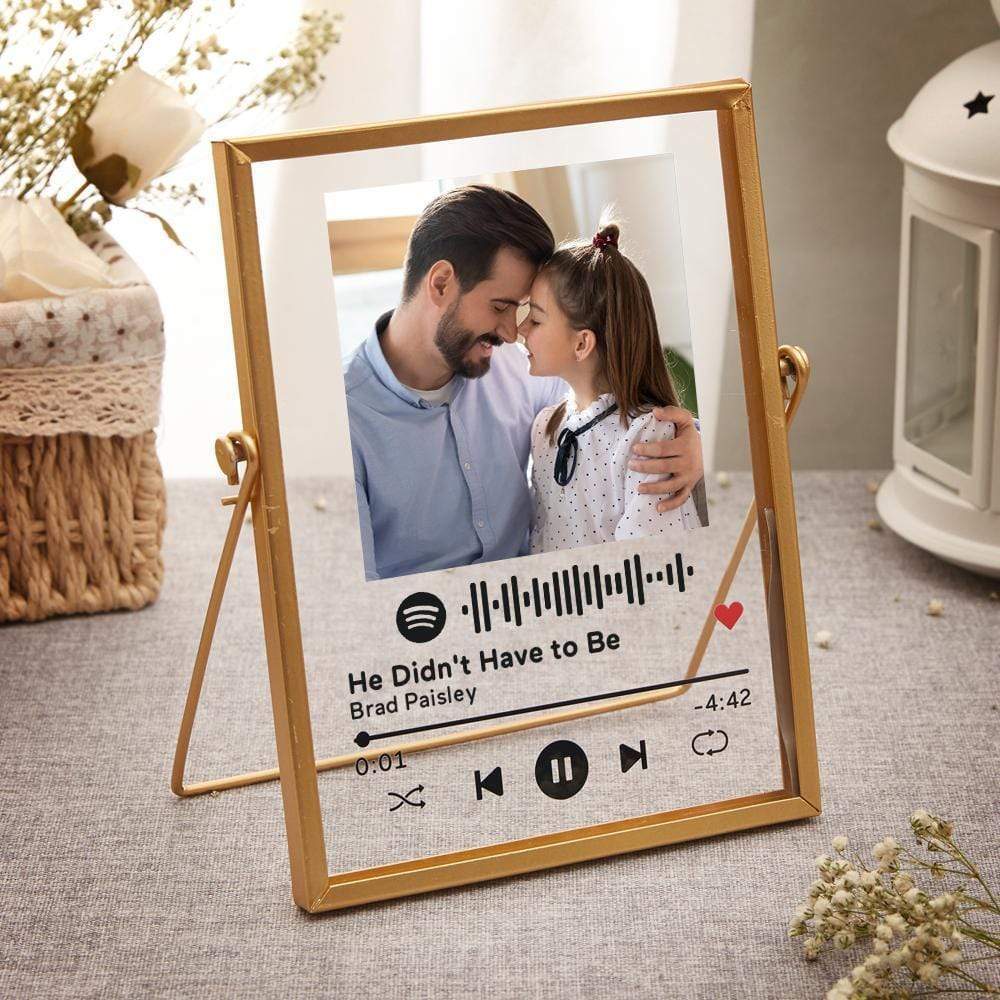 Mothers Day Picture Frame Custom Spotify Music Plaque Glass Art with Golden Frame Gifts for Mom